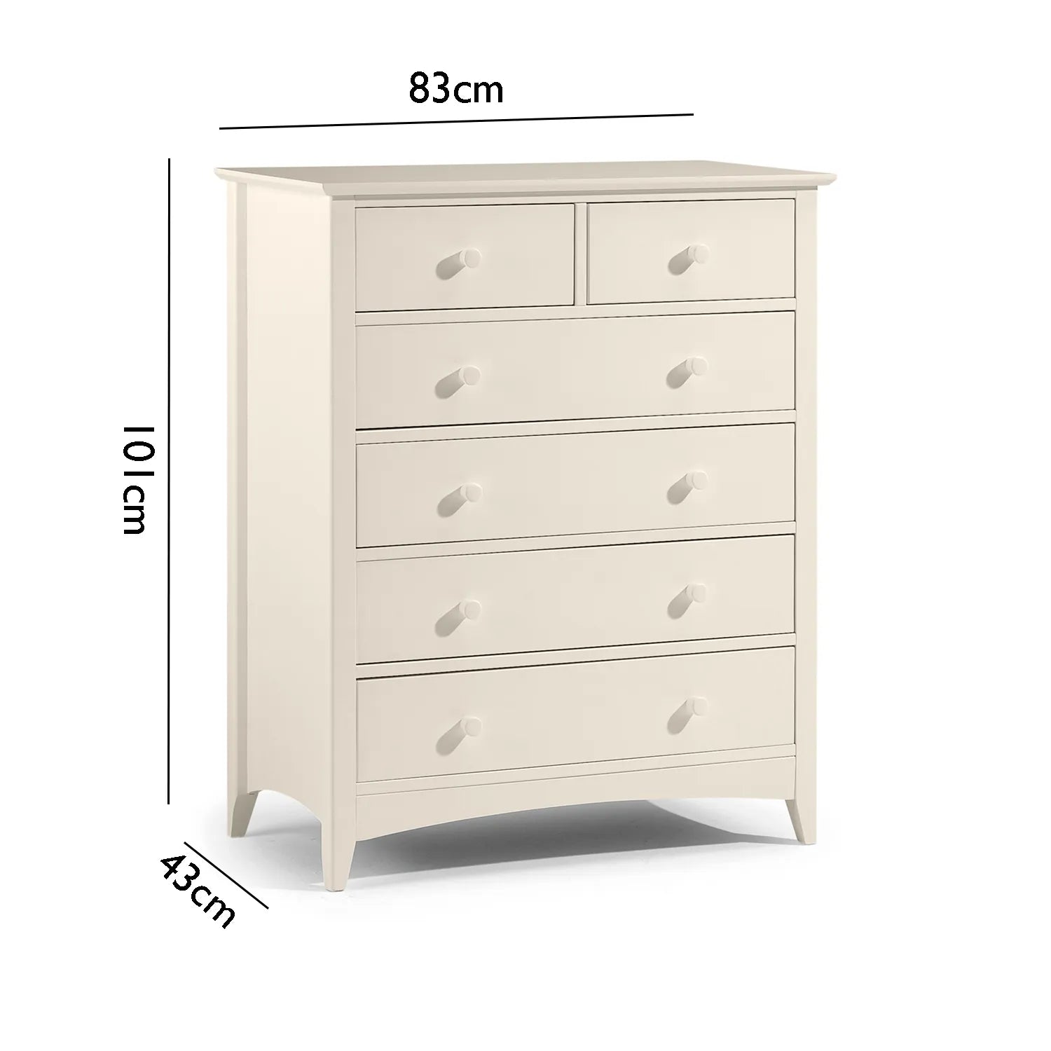 Kameo Stone White 4+2 Drawer Chest