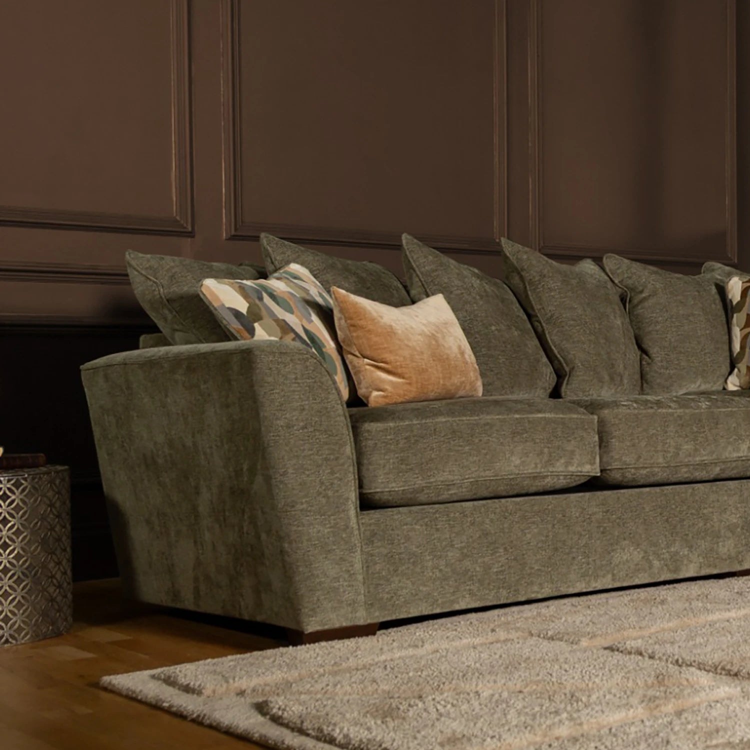 Kaspian Fabric Scatter Back Corner Chaise Sofa - Pendle Village Furniture