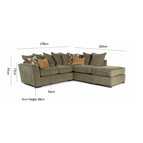 Kaspian Fabric Scatter Back Corner Chaise Sofa - Pendle Village Furniture