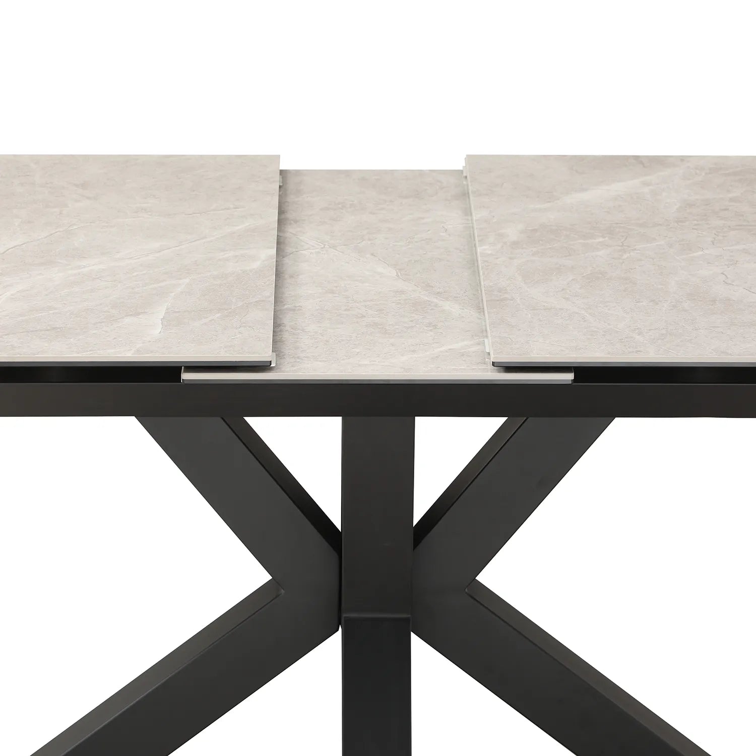 Kastonia 1.4M Kamite Grey Sintered Stone Ext Dining Table with Palermo Dining Chairs - Pendle Village Furniture