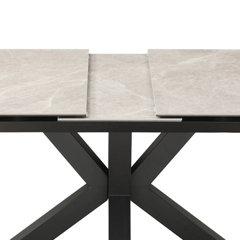 Kastonia 1.4M Kamite Grey Sintered Stone Ext Dining Table with Palermo Dining Chairs - Pendle Village Furniture