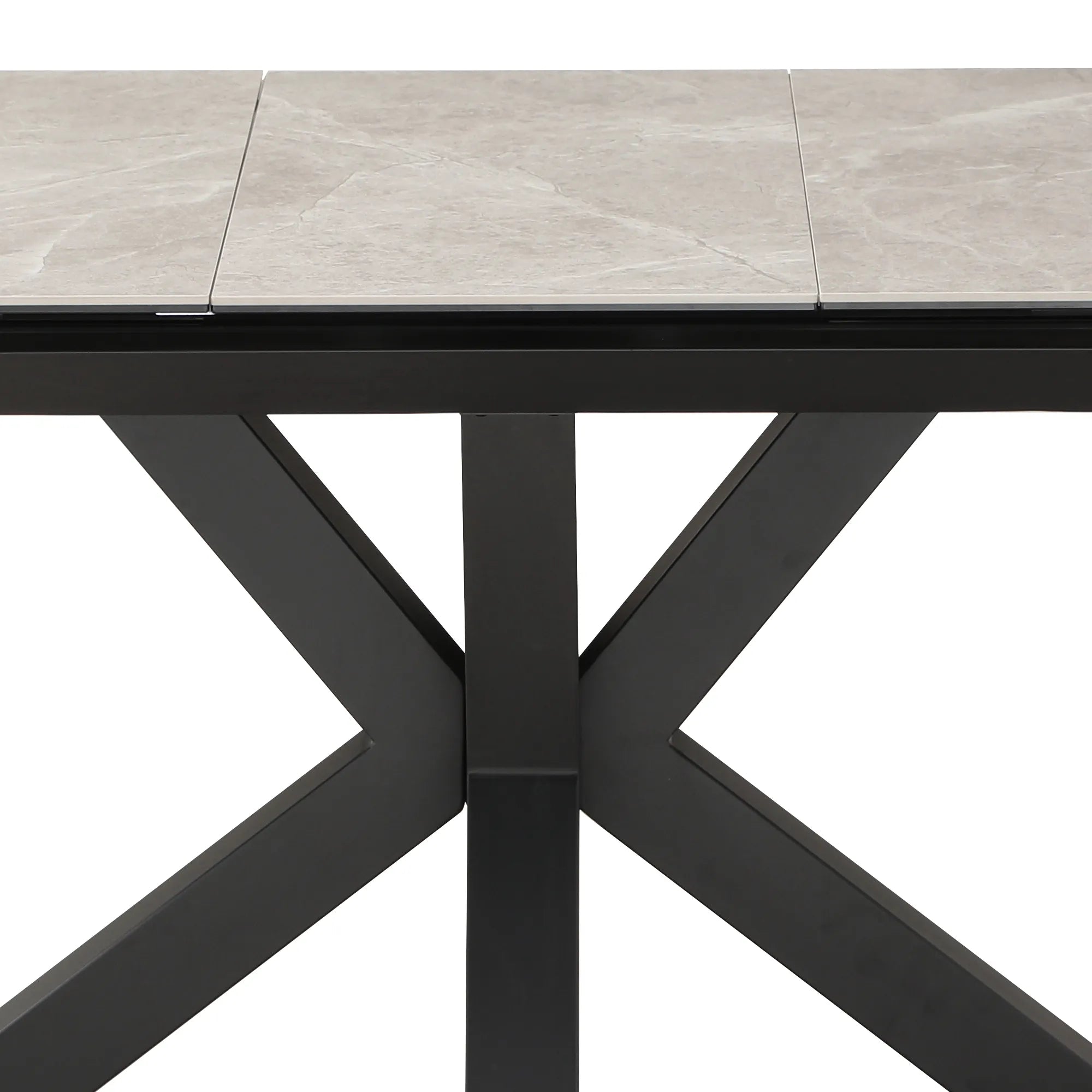 Kastonia 1.4M Kamite Grey Sintered Stone Ext Dining Table with Palermo Dining Chairs - Pendle Village Furniture