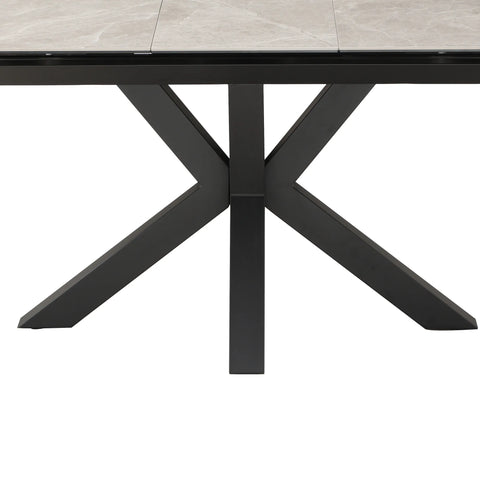 Kastonia 1.4M Kamite Grey Sintered Stone Ext Dining Table with Palermo Dining Chairs - Pendle Village Furniture