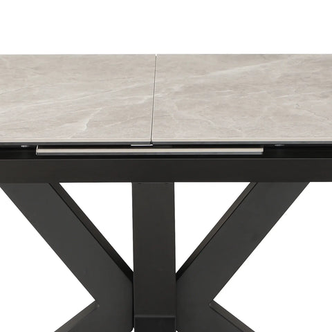 Kastonia 1.4M Kamite Grey Sintered Stone Ext Dining Table with Palermo Dining Chairs - Pendle Village Furniture