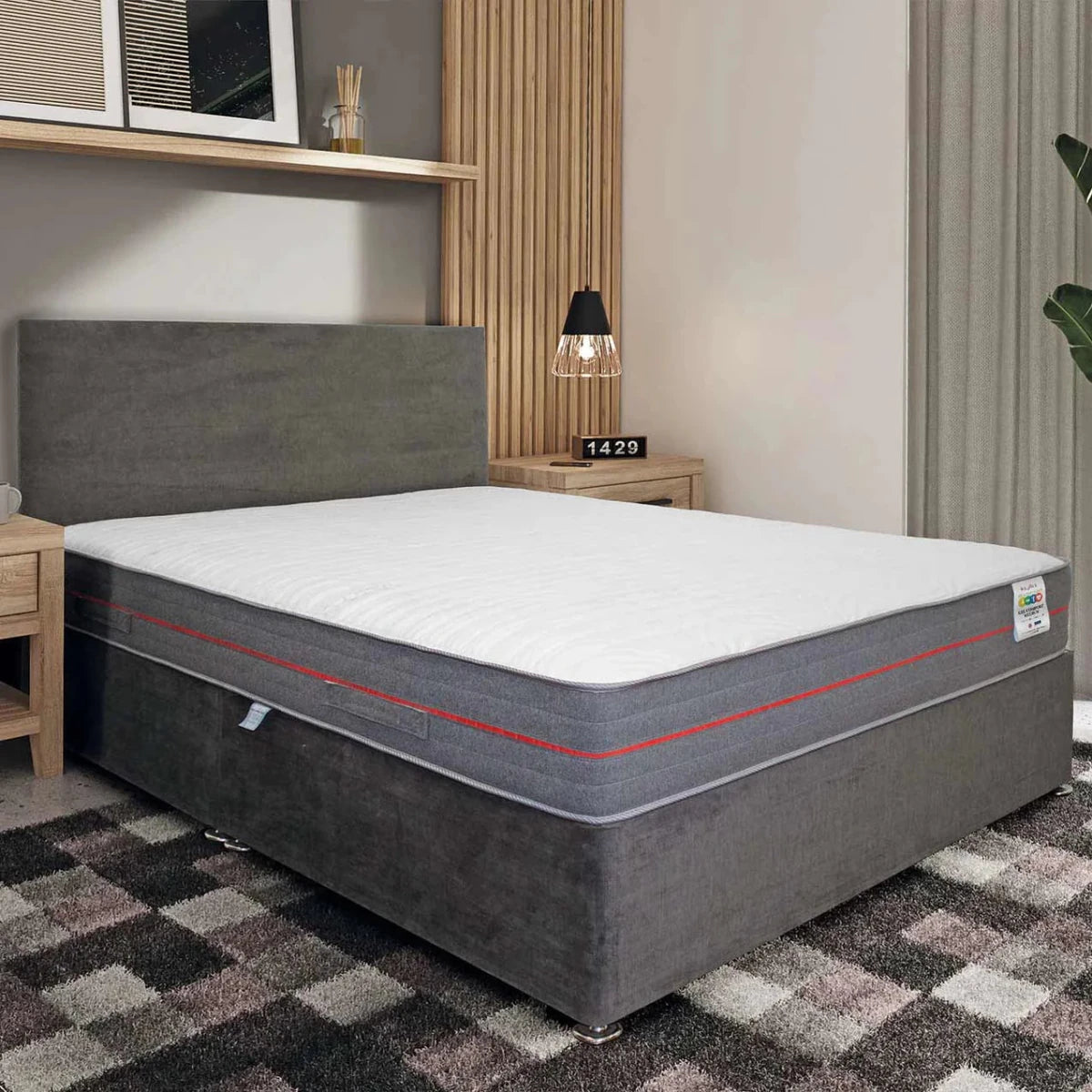Mattress with I-Zone support foam and cooling gel layer