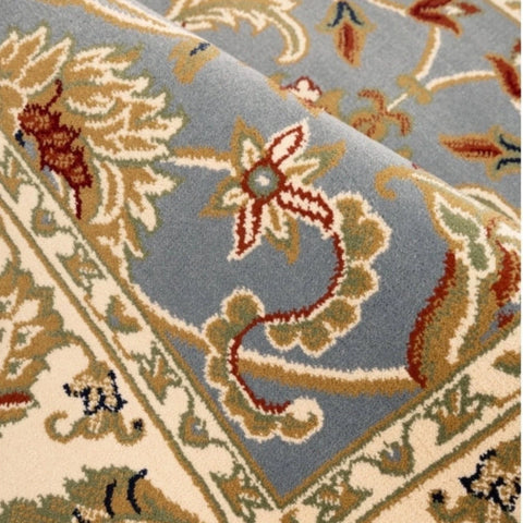Classic patterned rug with detailed woven motifs.