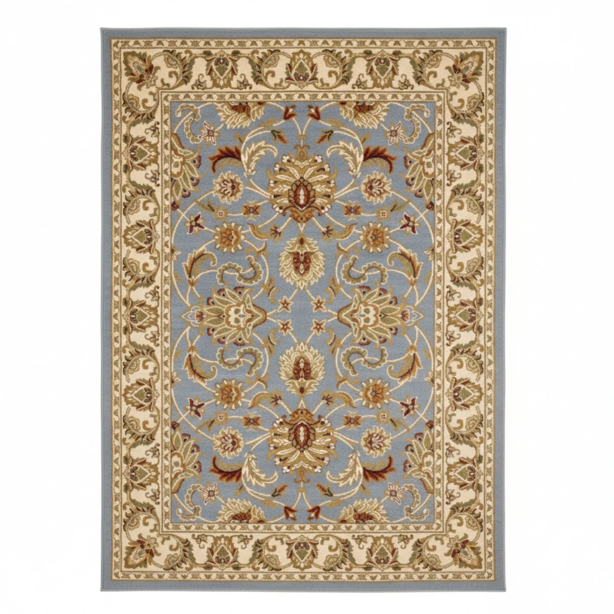Decorative rug with refined traditional detailing.