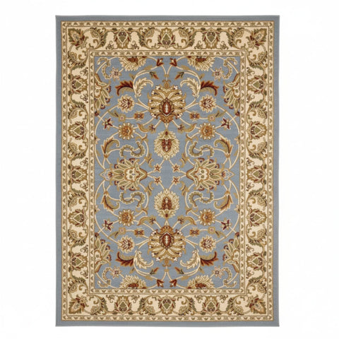 Decorative rug with refined traditional detailing.