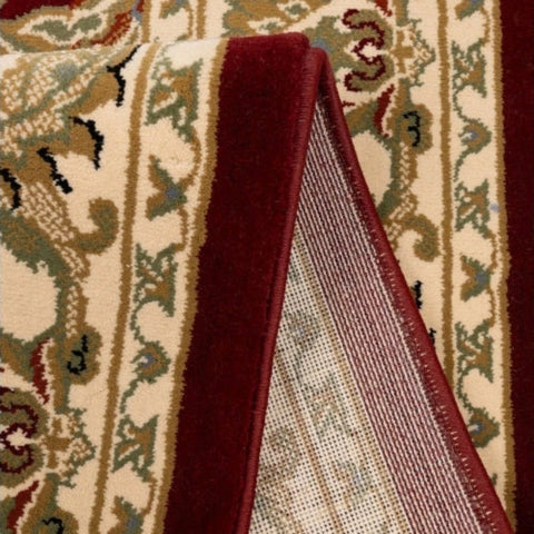 Elegant rug design with detailed woven motifs.