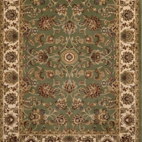Traditional patterned rug inspired by Persian styles.