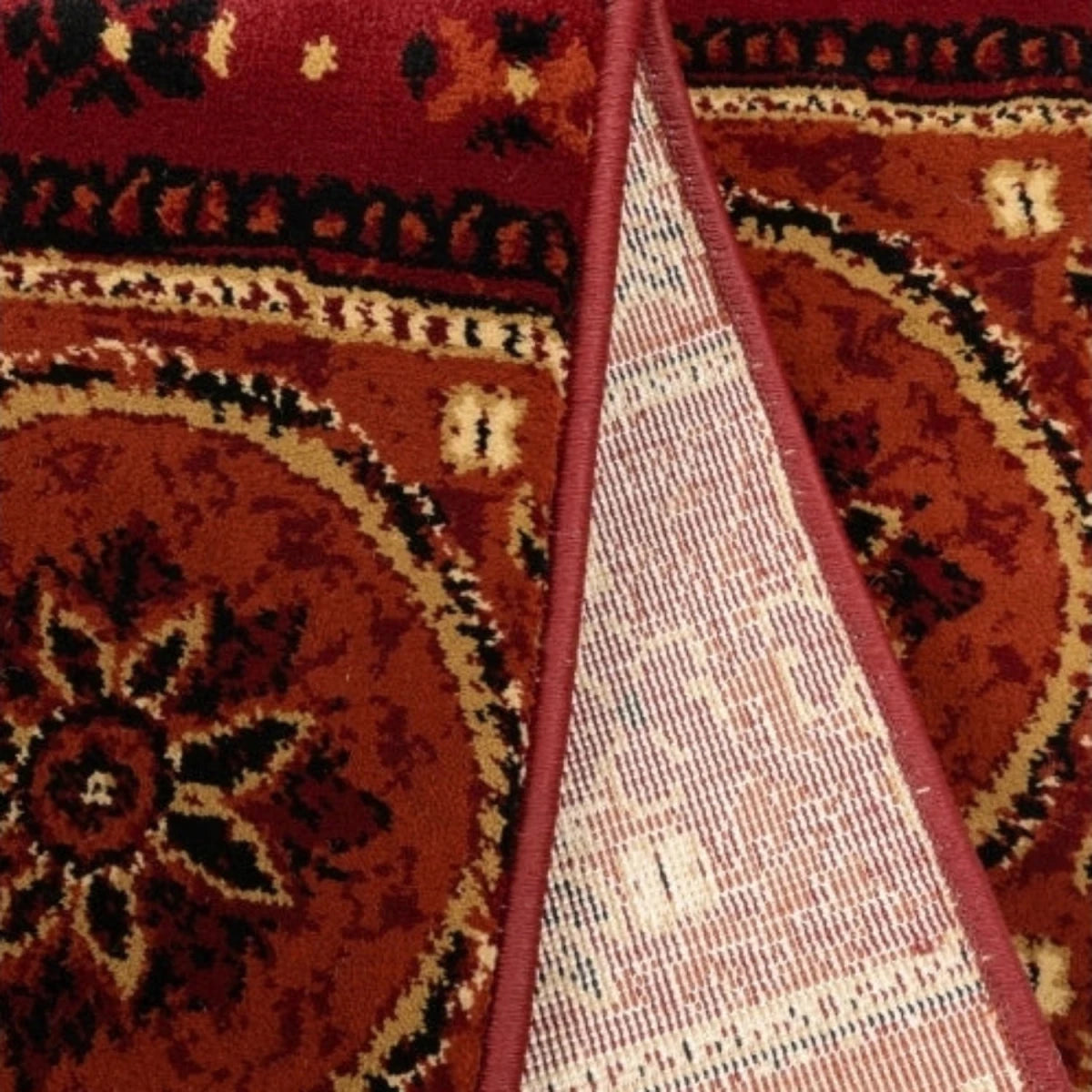 Decorative rug with bold patterned design.