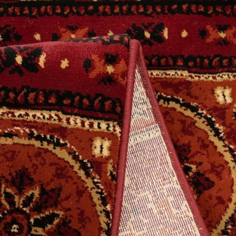 Decorative rug with bold patterned design.
