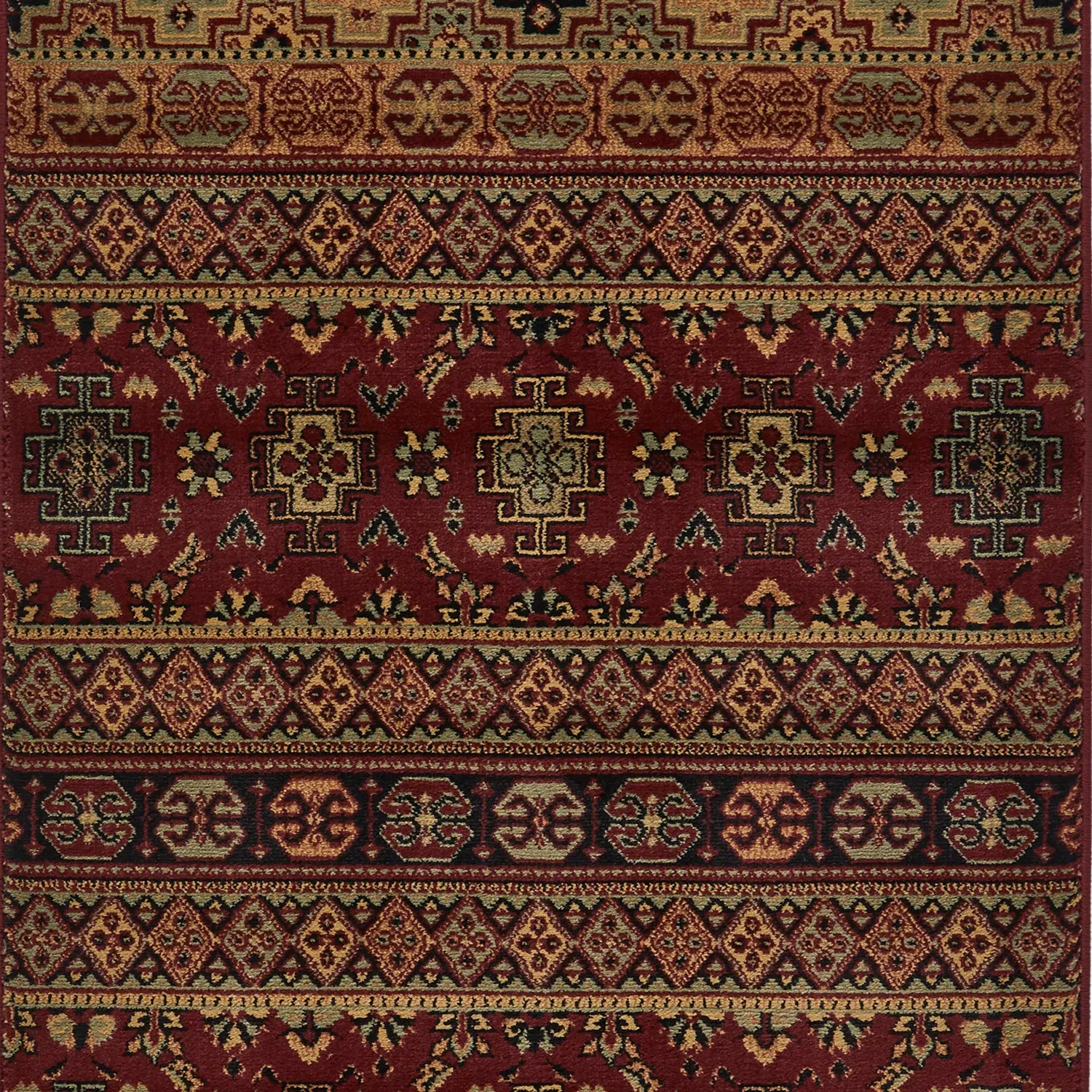 Kendra 135R Red and Rust Moroccan Stripe Runner Rug - Pendle Village Furniture
