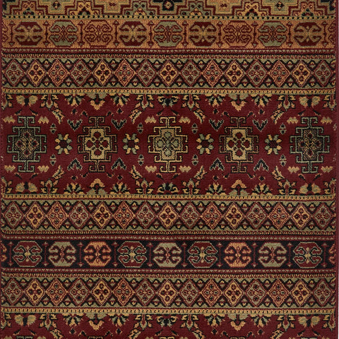 Kendra 135R Red and Rust Moroccan Stripe Runner Rug - Pendle Village Furniture