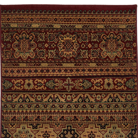 Kendra 135R Red and Rust Moroccan Stripe Runner Rug - Pendle Village Furniture