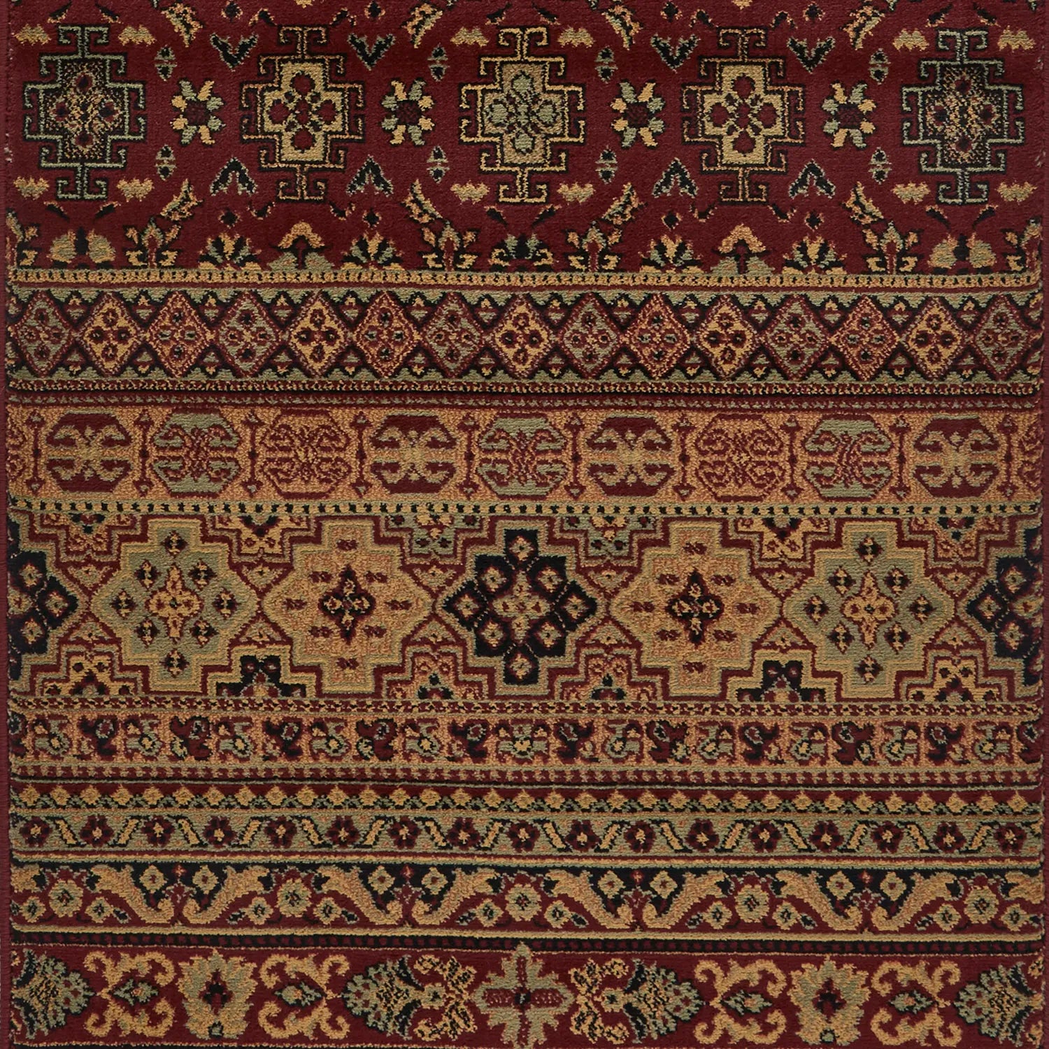 Kendra 135R Red and Rust Moroccan Stripe Runner Rug - Pendle Village Furniture