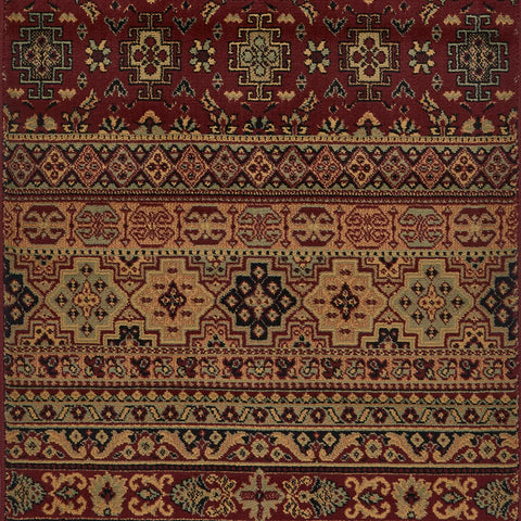 Kendra 135R Red and Rust Moroccan Stripe Runner Rug - Pendle Village Furniture