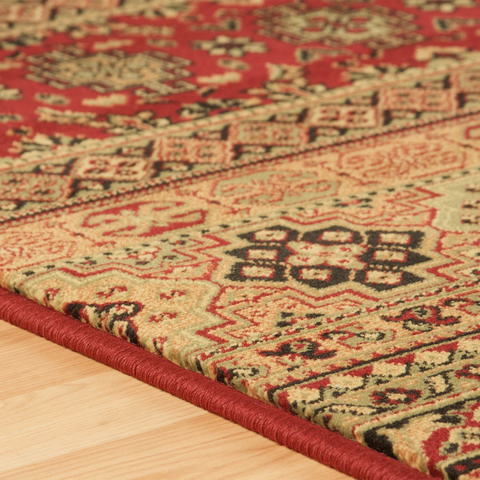Kendra 135R Red and Rust Moroccan Stripe Rug - Pendle Village Furniture