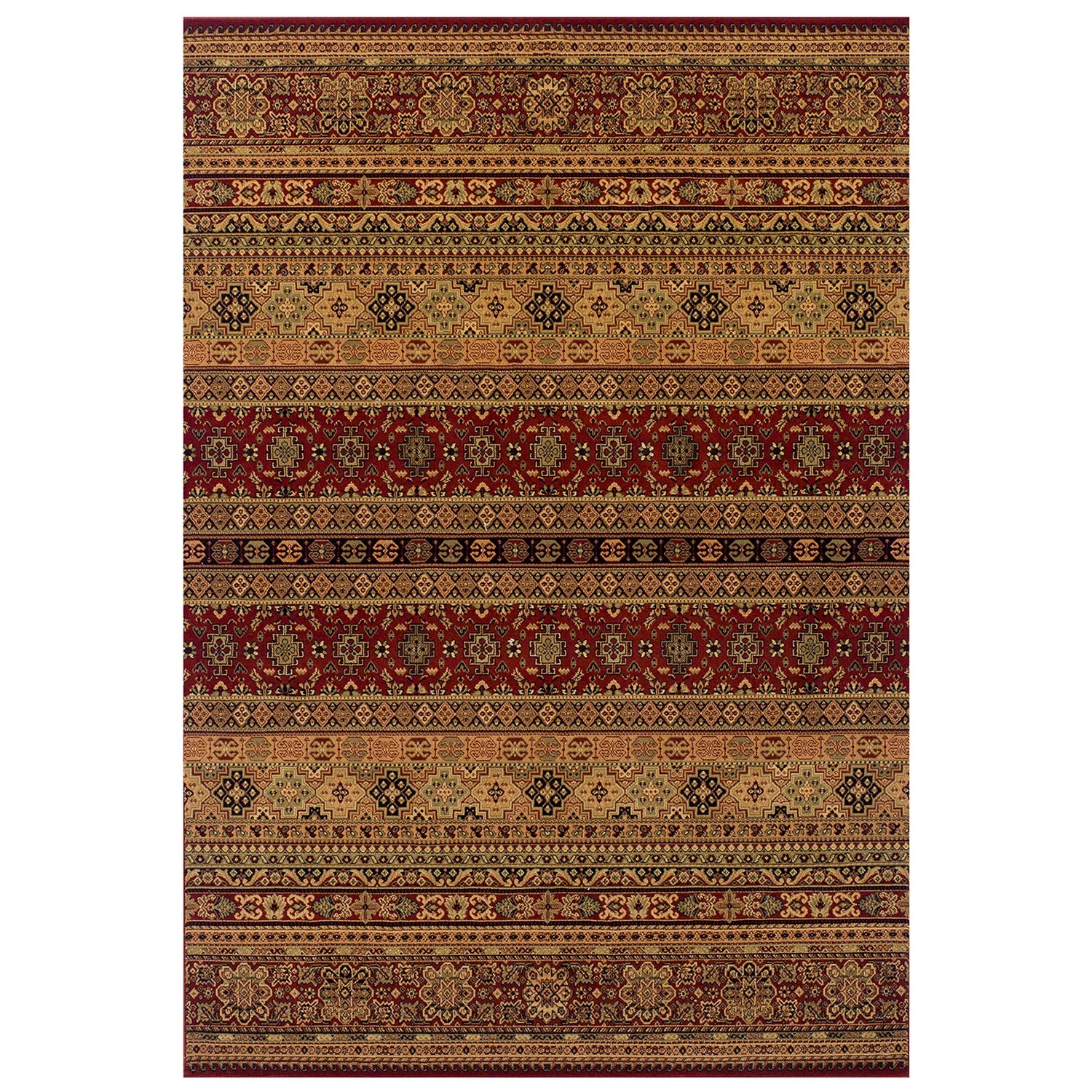 Kendra 135R Red and Rust Moroccan Stripe Rug - Pendle Village Furniture