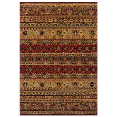Kendra 135R Red and Rust Moroccan Stripe Rug - Pendle Village Furniture