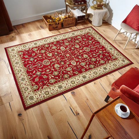 Kendra 137R Red and Cream Traditional Rug - Pendle Village Furniture
