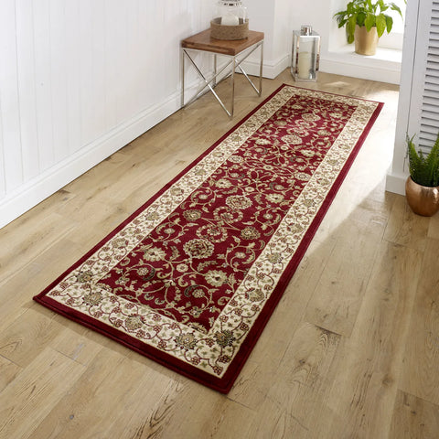 Kendra 137R Red and Cream Traditional Runner - Pendle Village Furniture