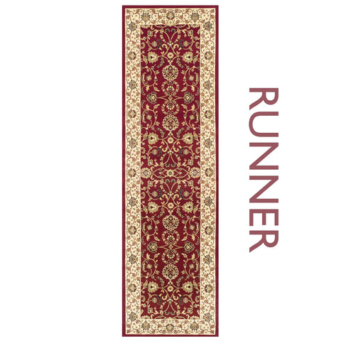 Kendra 137R Red and Cream Traditional Runner - Pendle Village Furniture