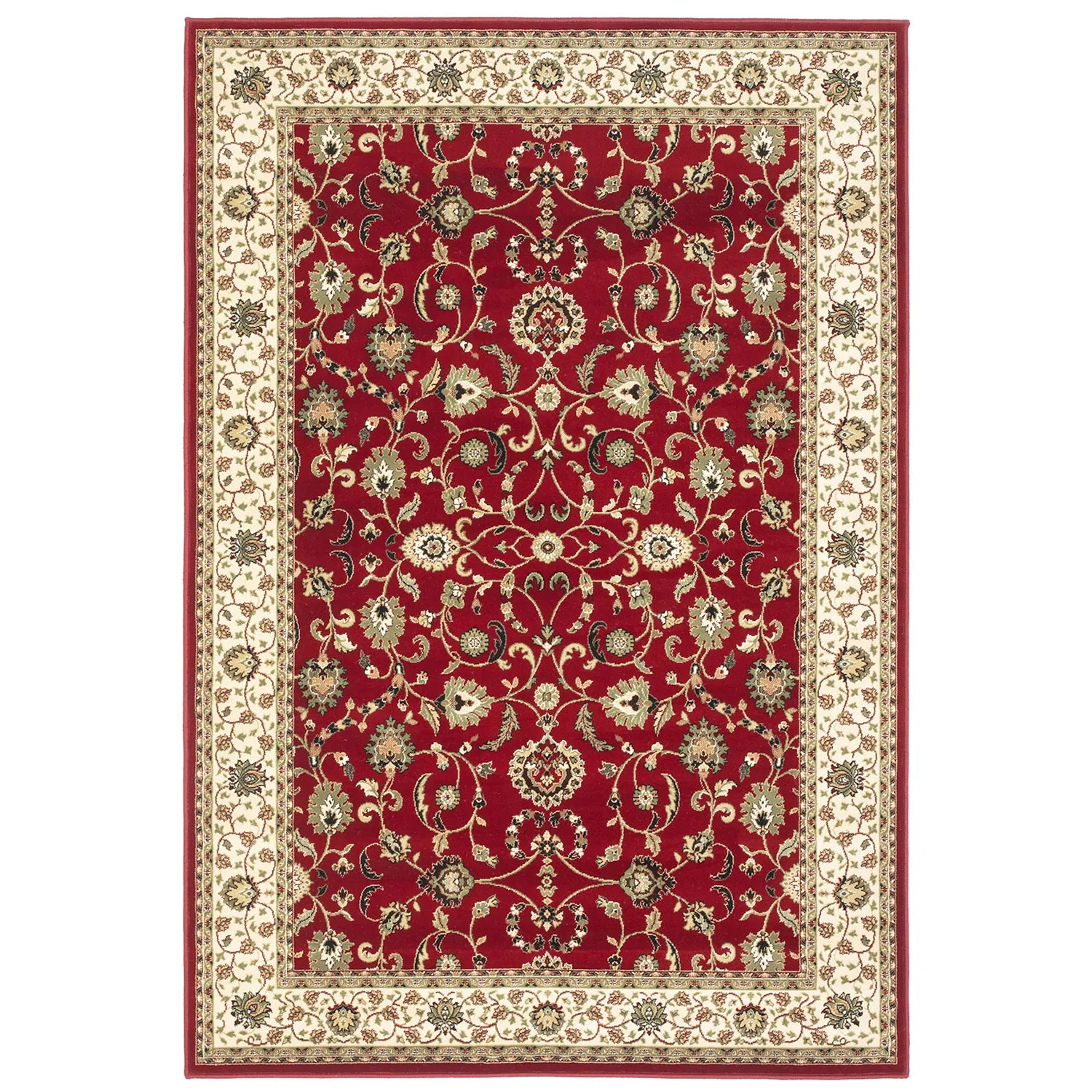 Kendra 137R Red and Cream Traditional Rug - Pendle Village Furniture