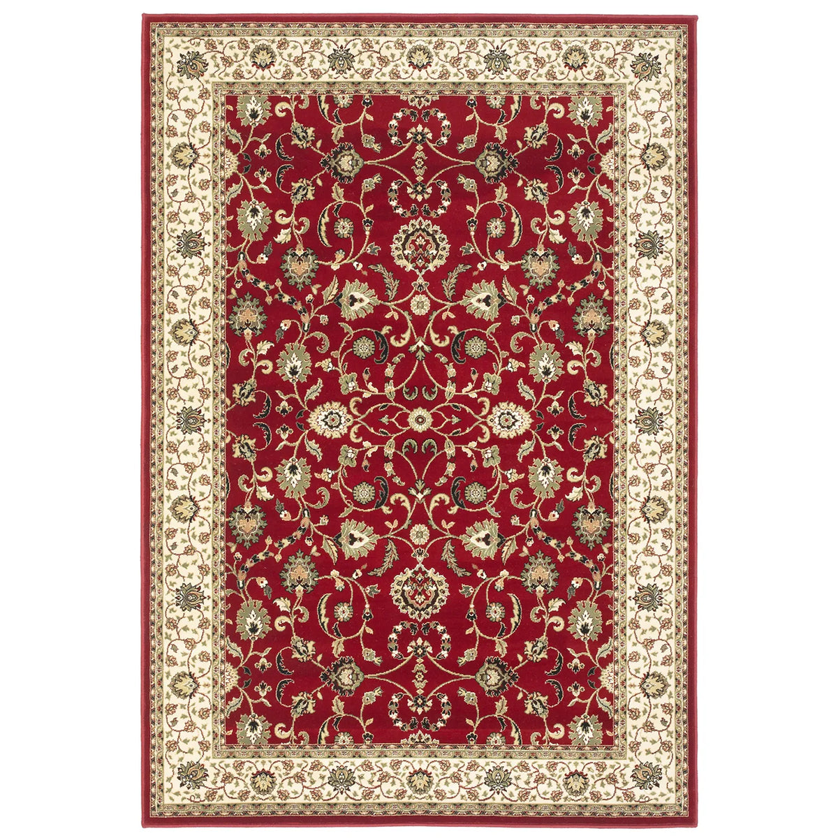Kendra 137R Red and Cream Traditional Rug - Pendle Village Furniture