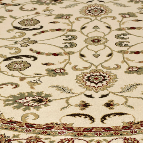 Kendra 137W Cream Traditional Round Rug - Pendle Village Furniture