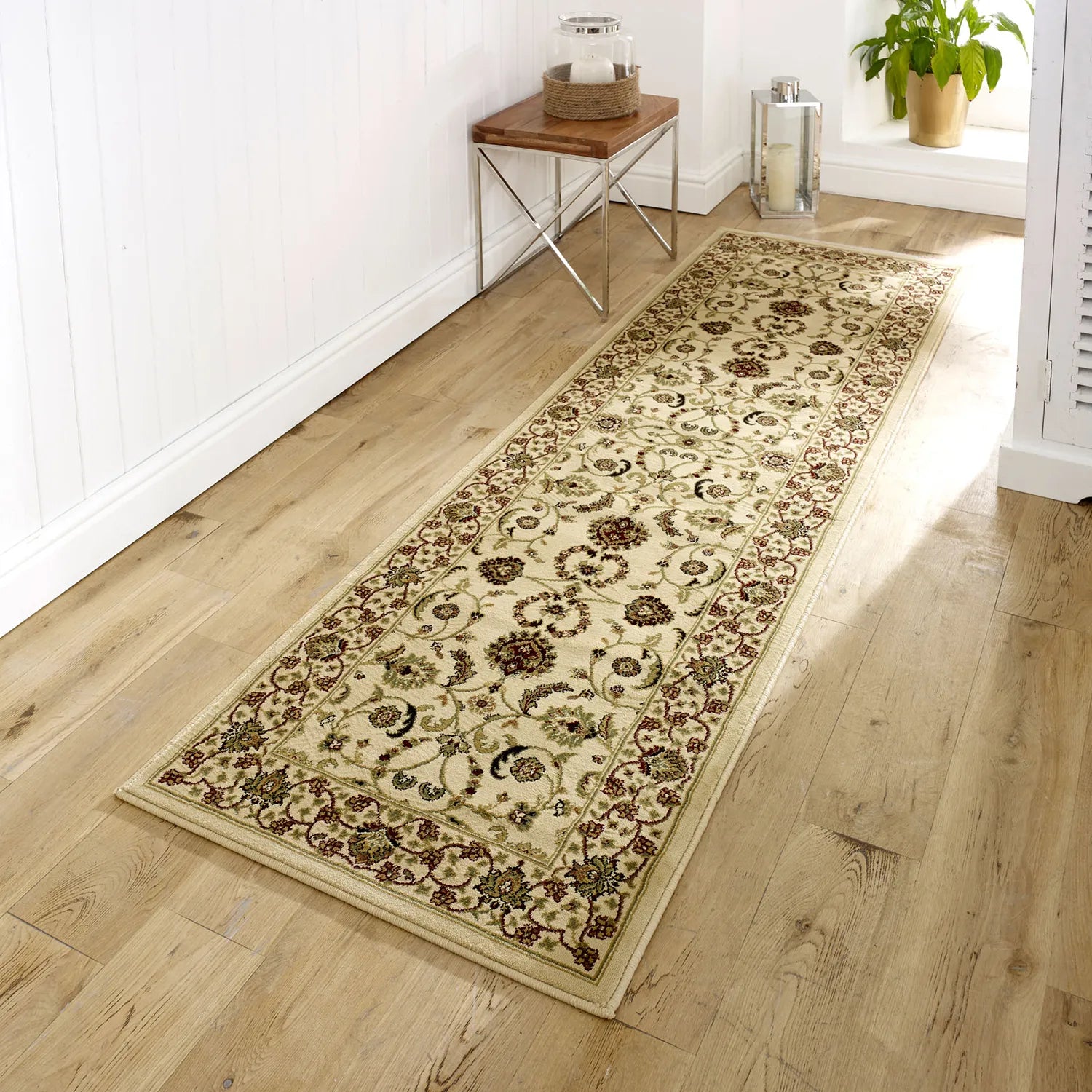 Kendra 137W Cream Traditional Runner Rug - Pendle Village Furniture