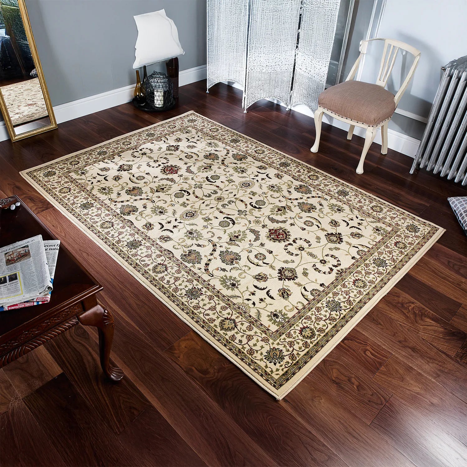 Kendra 137W Cream Traditional Rug - Pendle Village Furniture