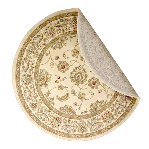 Kendra 2330X Cream and Gold Traditional Round Rug - Pendle Village Furniture