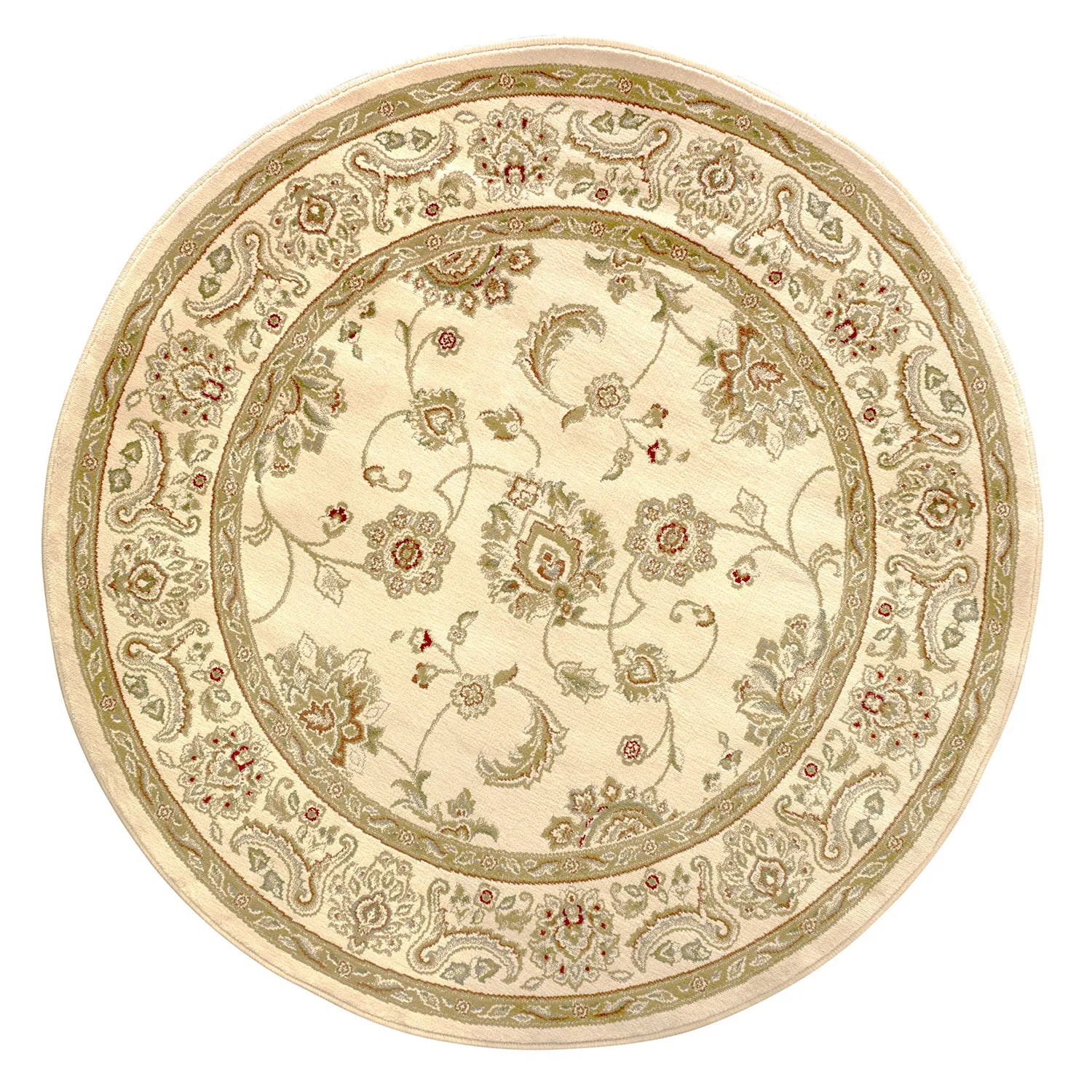 Kendra 2330X Cream and Gold Traditional Round Rug - Pendle Village Furniture