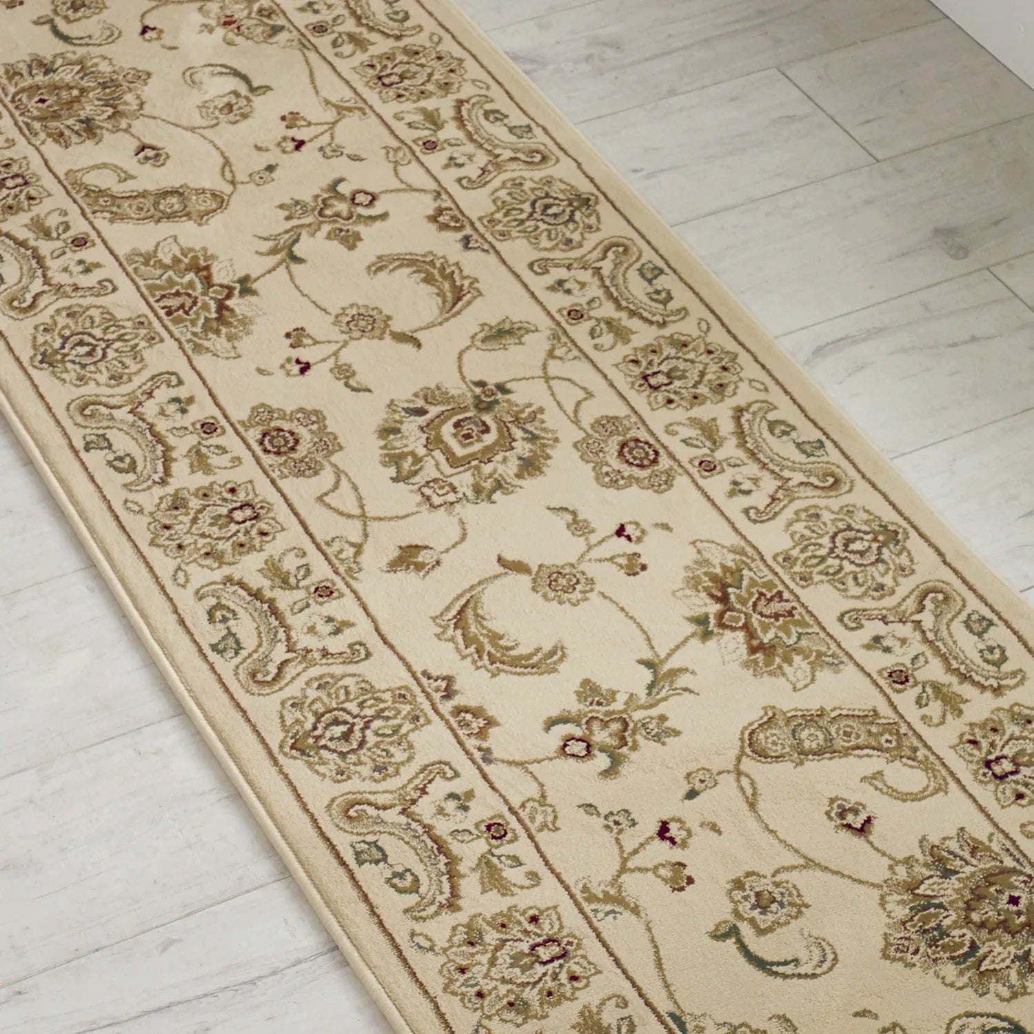 Kendra 2330X Cream and Gold Traditional Runner Rug - Pendle Village Furniture