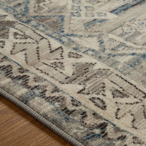 Kendra 2603H Grey and Blue Traditional Rug - Pendle Village Furniture