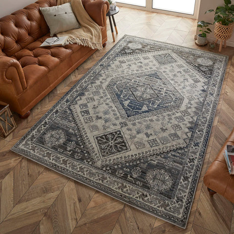 Kendra 2603H Grey and Blue Traditional Rug - Pendle Village Furniture