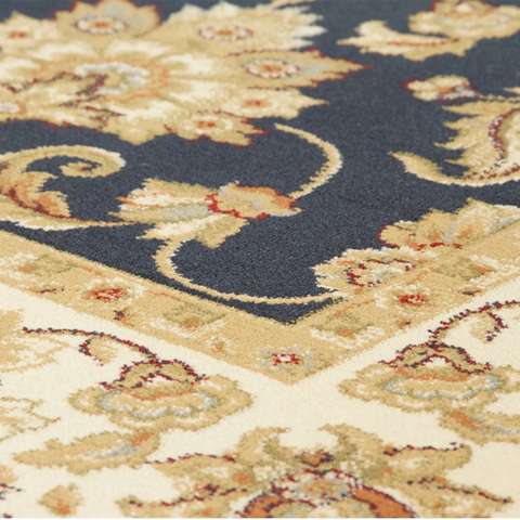 Kendra 3330B Navy Blue/ Cream Traditional Rug - Pendle Village Furniture