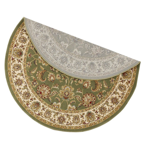 Kendra 3330G Green and Cream Traditional Round Rug - Pendle Village Furniture
