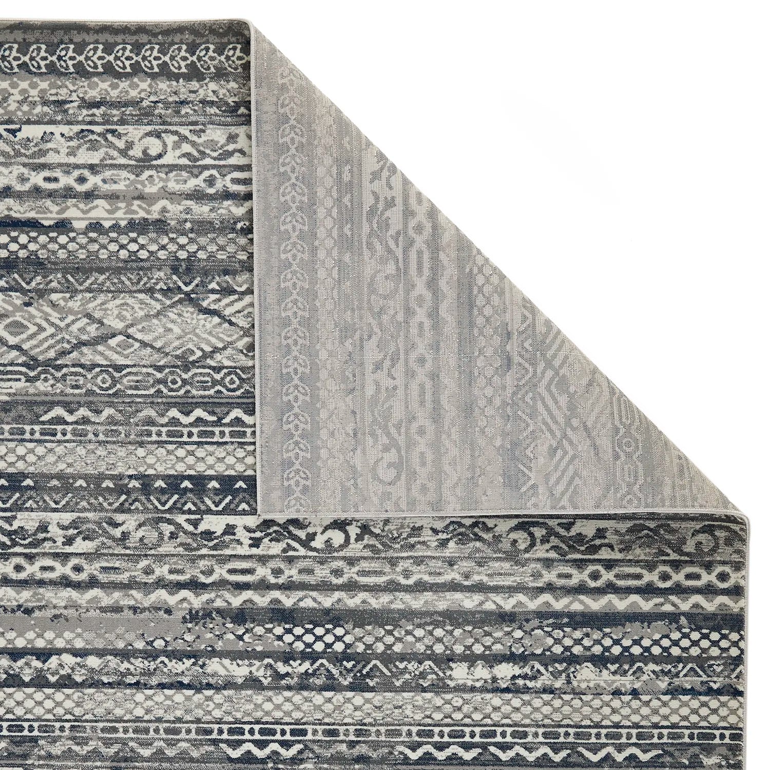 Kendra 7153H Grey Aztec Stripe Rug - Pendle Village Furniture