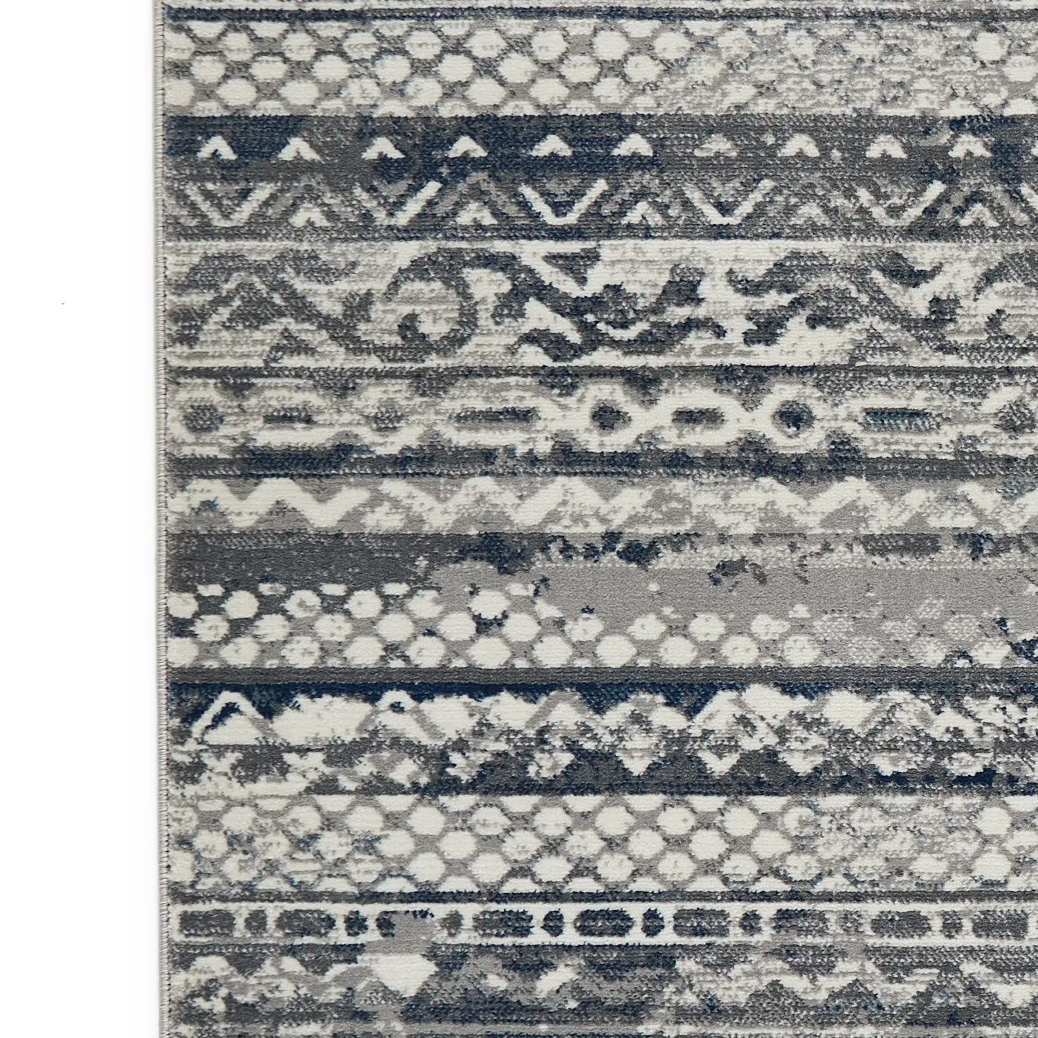 Kendra 7153H Grey Aztec Stripe Rug - Pendle Village Furniture