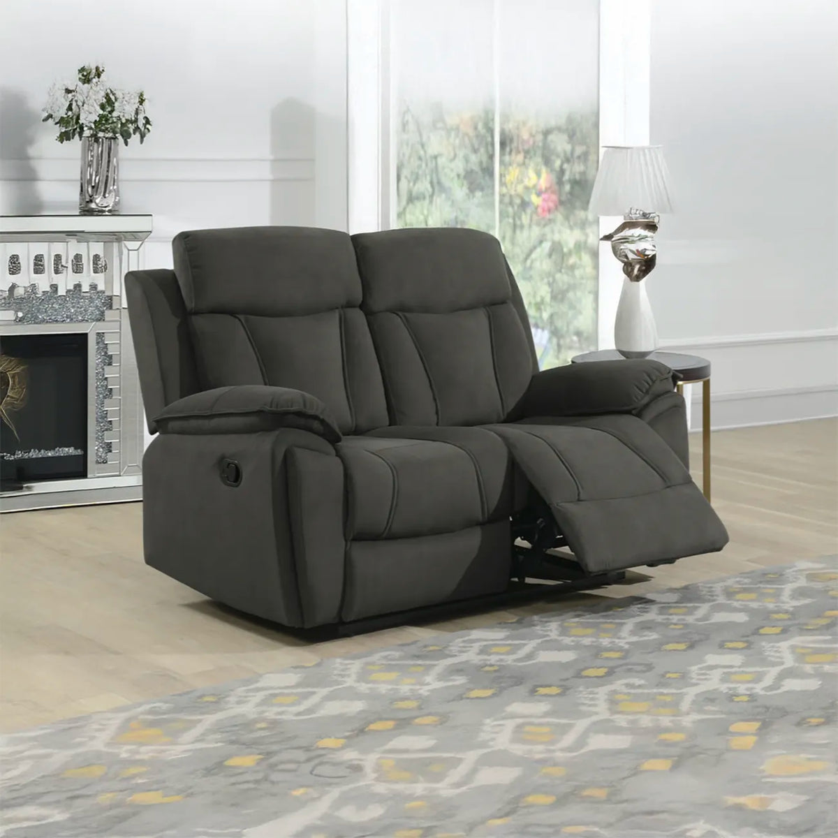 Kensington Chocolate Fabric Manual Recliner Sofa Suite