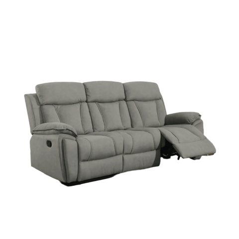 Kensington Grey Fabric Recliner 3 Seater Sofa