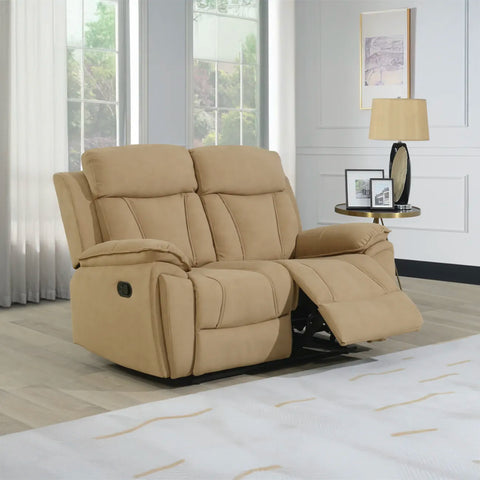 Kensington Fabric Manual Recliner Sofa suite Available in 2 Seater in Sand Colour