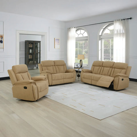 Lifestyle View of Kensington Fabric Manual Recliner Sofa suite Available in 3 Seater, 2 Seater and Arm Chair, Buy individual pieces or buy them as set.
