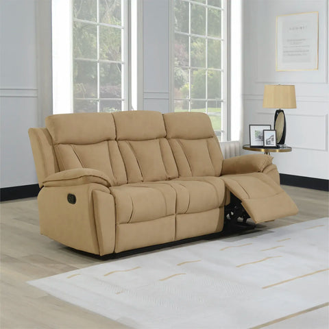 Kensington Fabric Manual Recliner Sofa suite Available in 3 Seater in Sand Colour