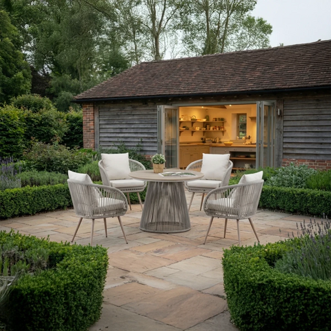 Kingston 4 Seater Outdoor Dining Set with Round Table