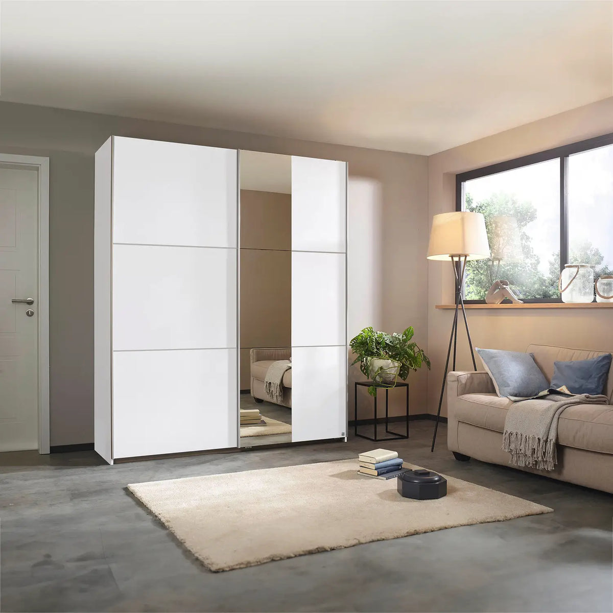 Kronach Small White Sliding Door Wardrobe - Pendle Village Furniture