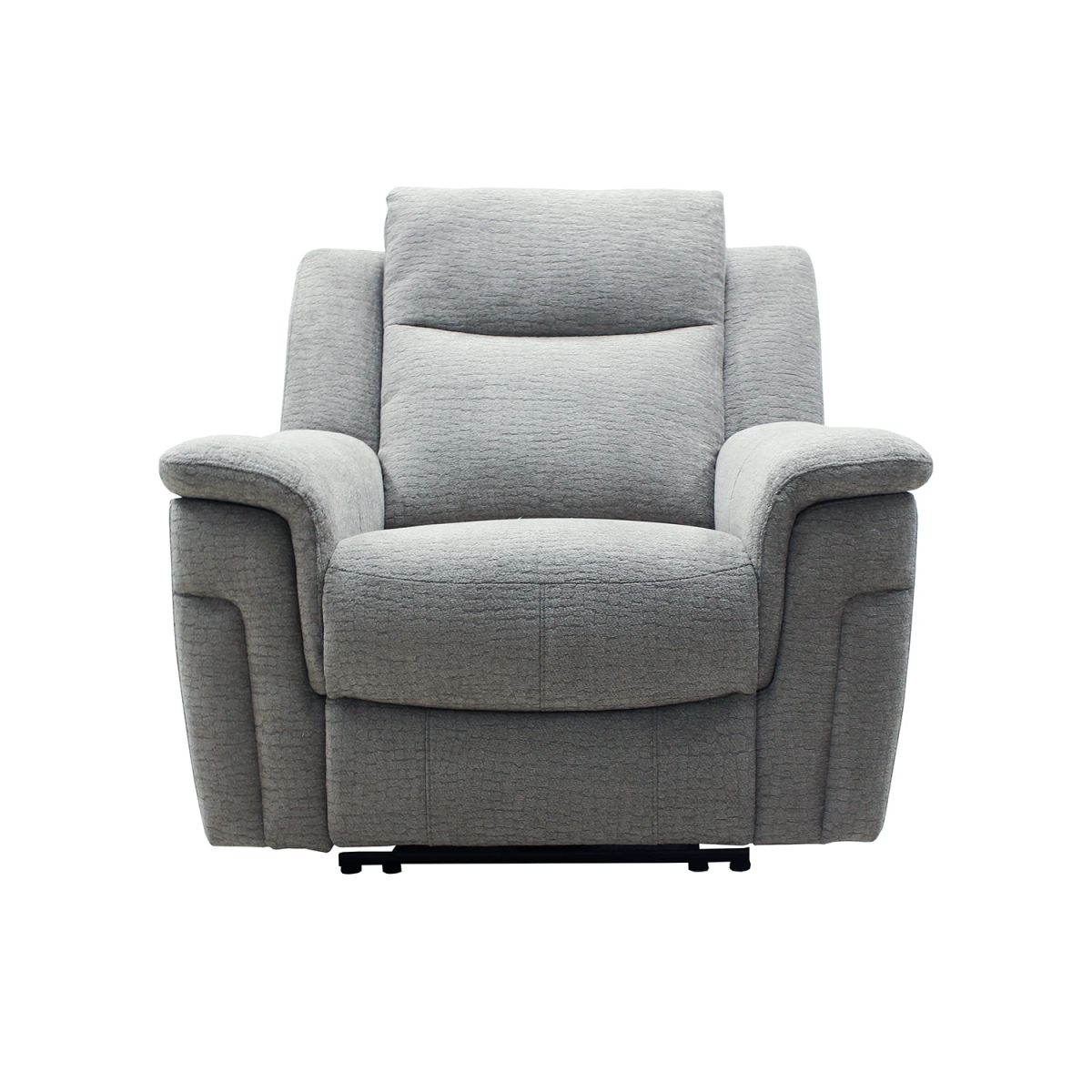 Raven Grey Textured Fabric Power Recliner Armchair - Pendle Village Furniture