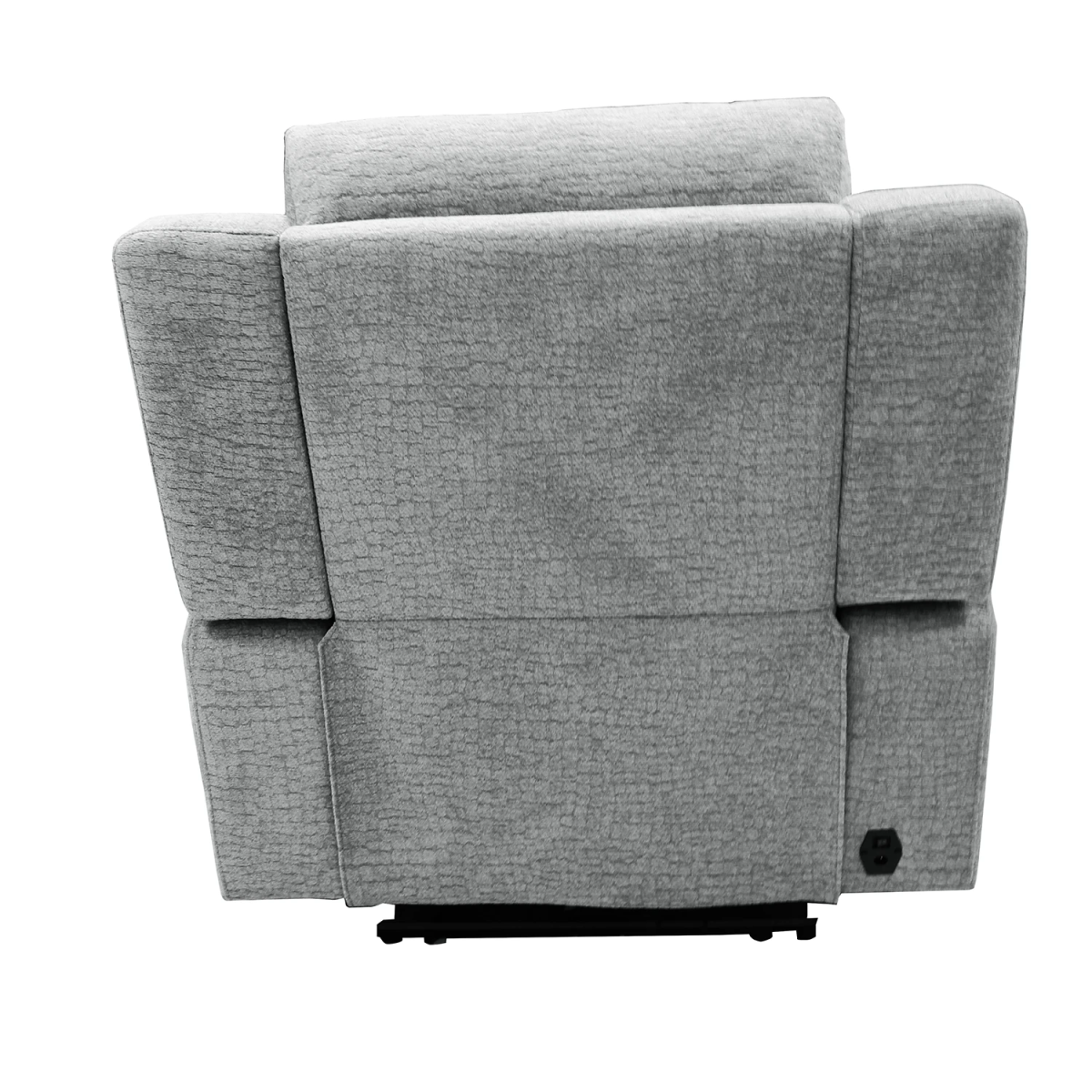 Raven Grey Textured Fabric Power Recliner Armchair - Pendle Village Furniture